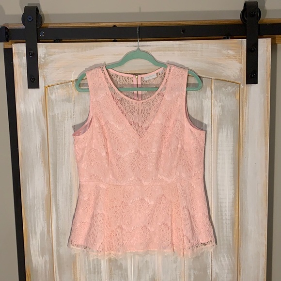 New York & Company Tops - Pink Lace sleeveless shirt